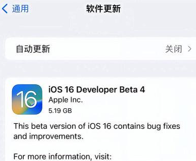 黑河苹果手机维修分享iOS16 Beta4 更新内容及升级建议 