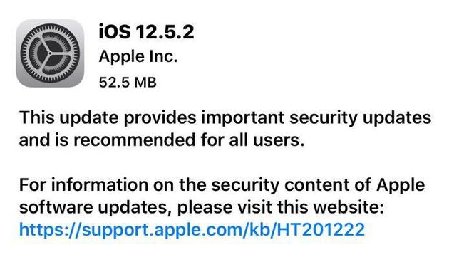 黑河苹果手机维修分享iOS12.5.2发布，建议所有老苹果用户安装 